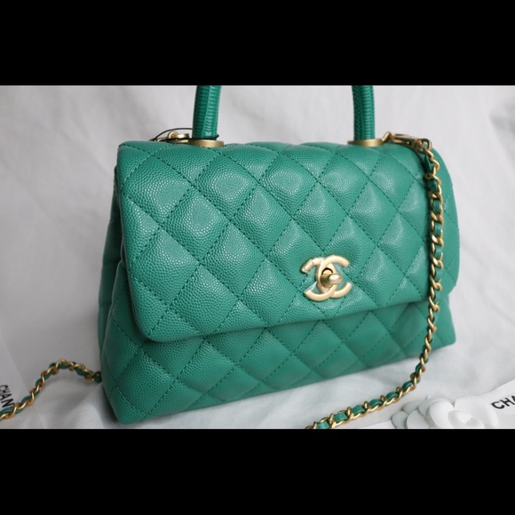 AUTHENTIC CHANEL GREEN COCO HANDLE - Picture 4 of 8